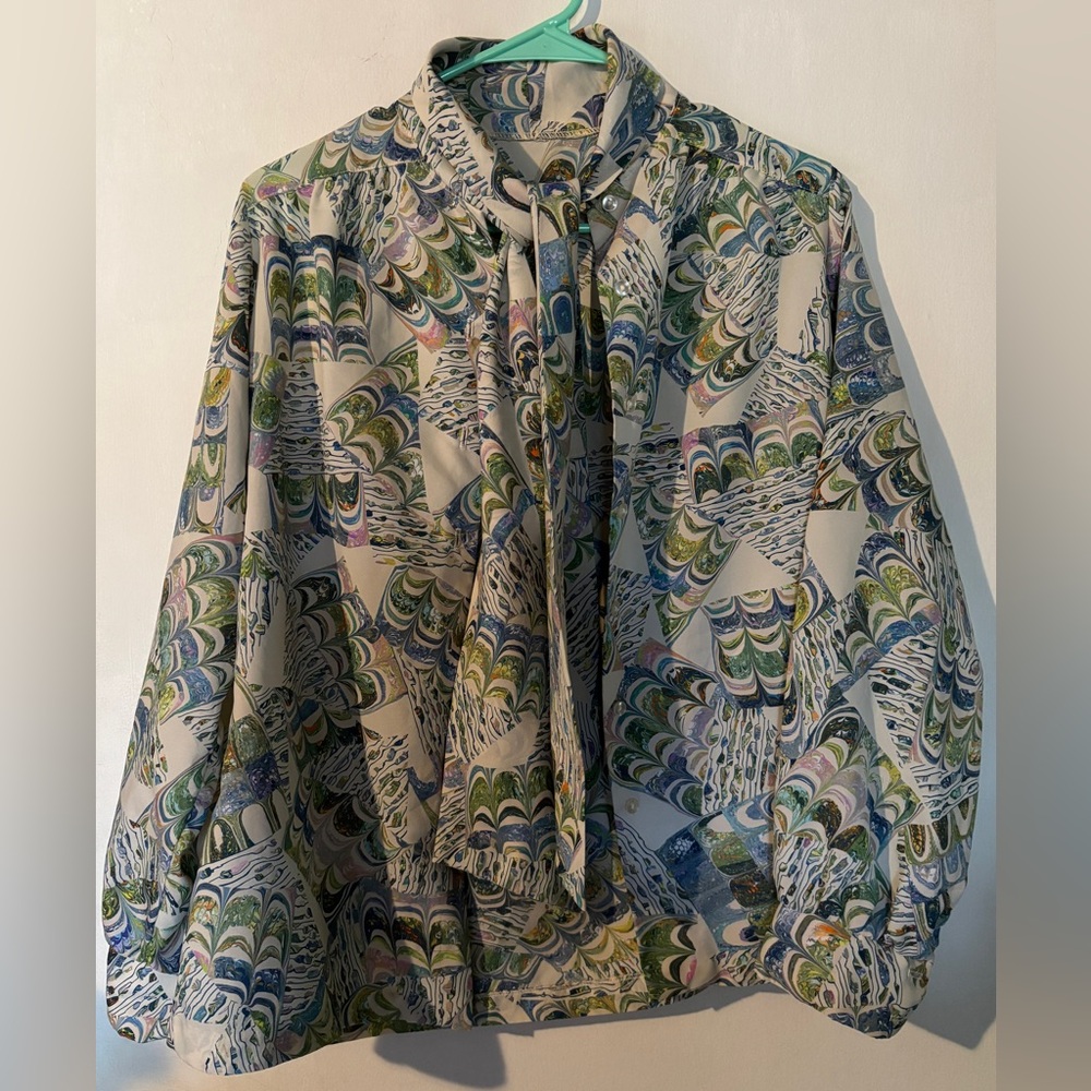 70s vintage blouse with bow